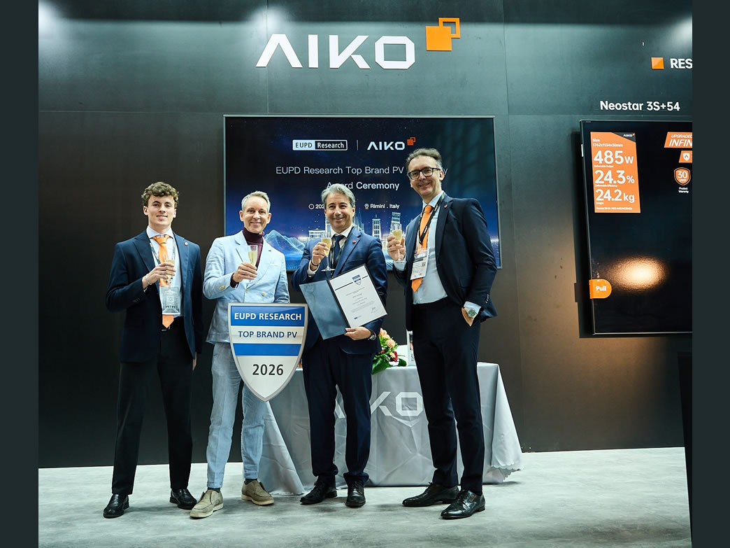 AIKO Awarded EUPD Research Top Brand PV 2026 in Italy